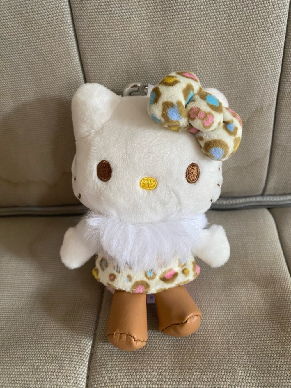 Leopard Hello Kitty Plush Keychain